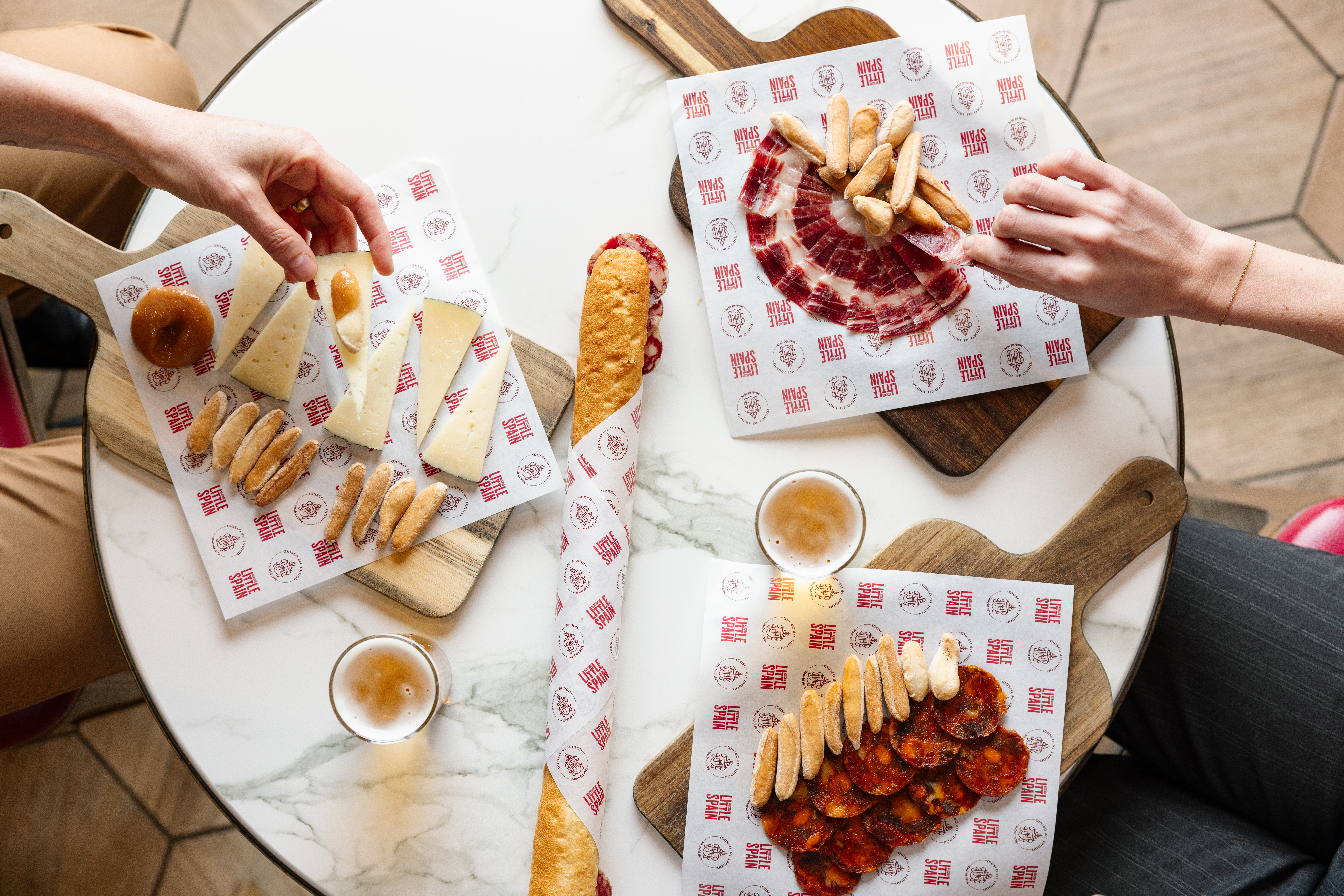 a table with food on it