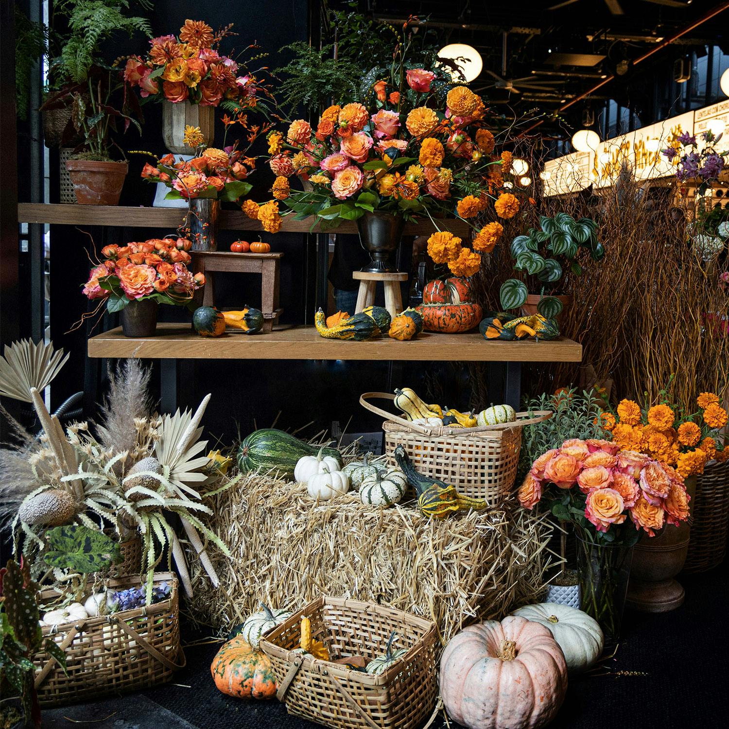 a bunch of bananas on display in a store