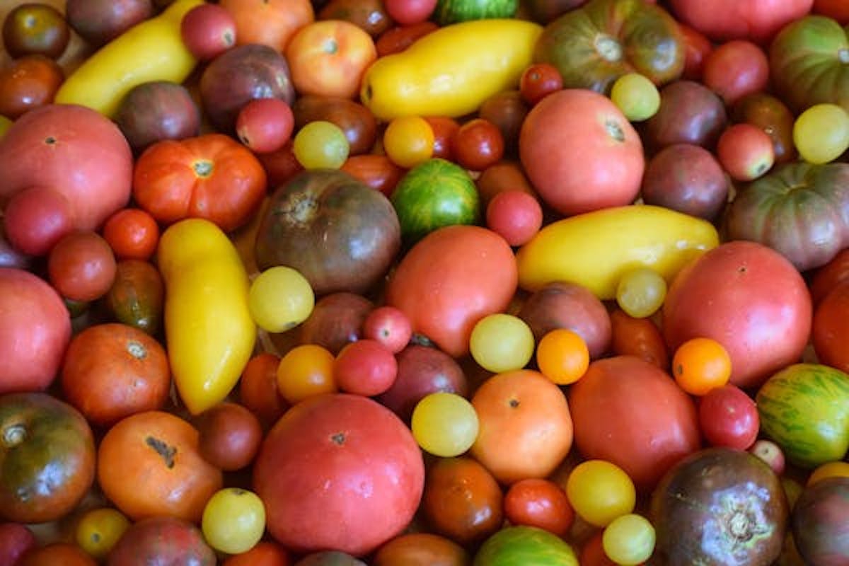 a pile of fruit sitting on a table