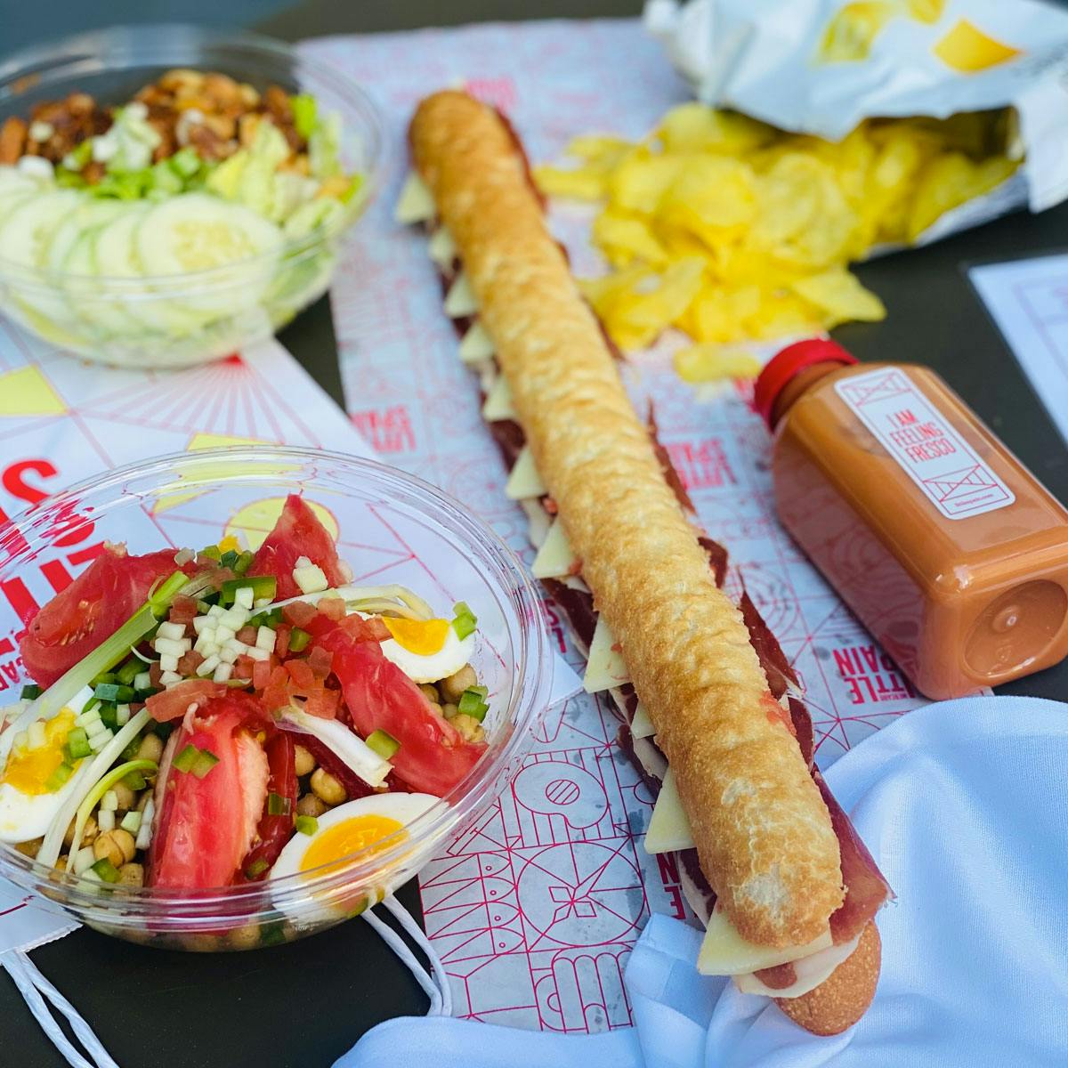 a tray of food on a table