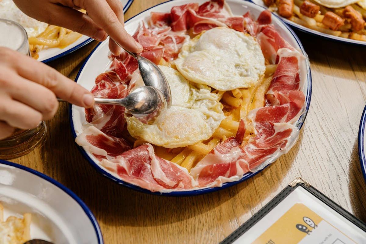 a close up of food