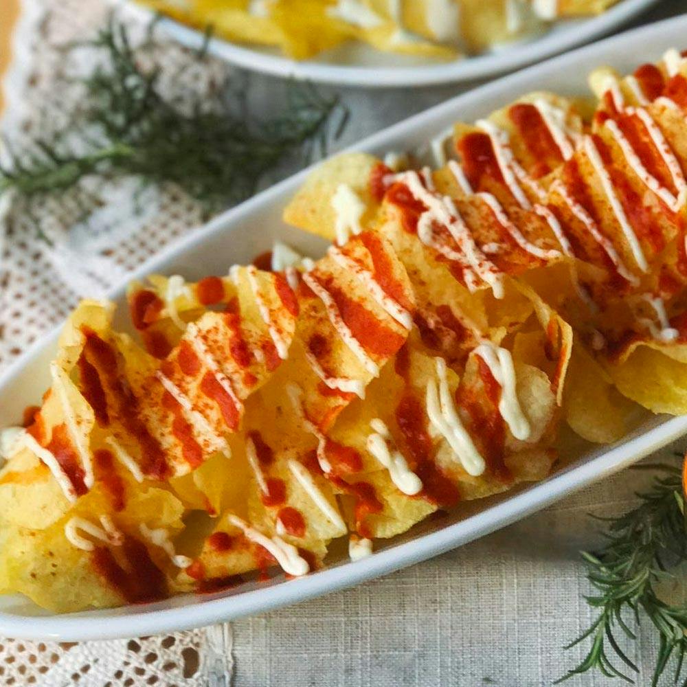 a tray of food on a plate