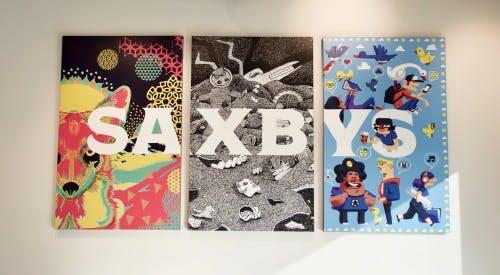 Saxbys art picture on the wall