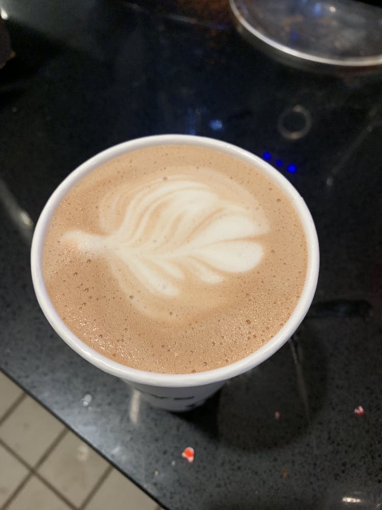 a cup of coffee on a table