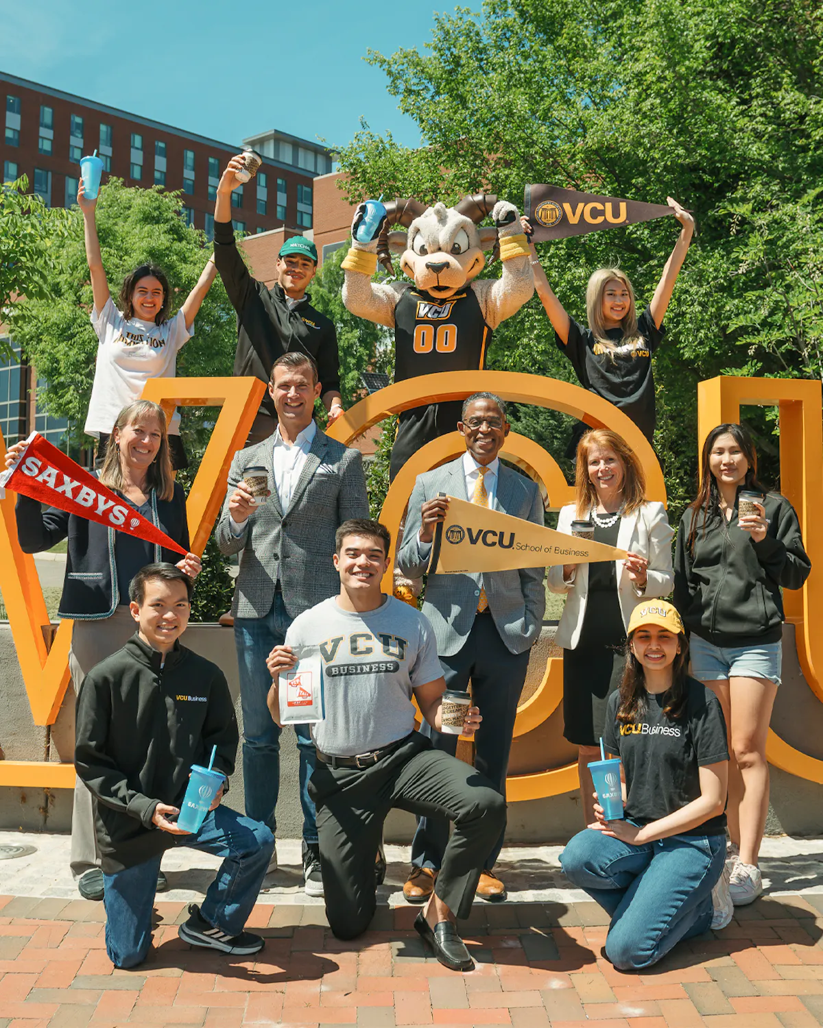 a group of people posing for a photo
