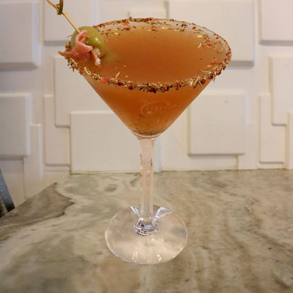 Absolut Peppar, Olive Brine, Bloody Mary Mix. Garnished with Your Choice of Stuffed Olives, and A House Spice Rim