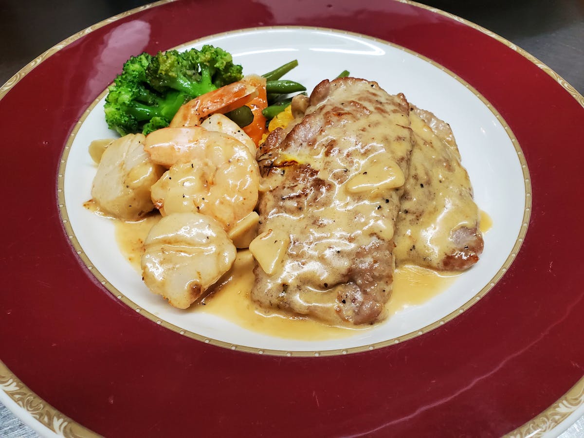 a plate of food with broccoli