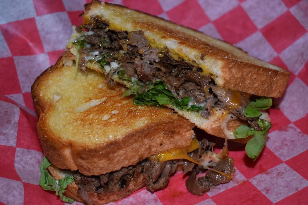 a close up of a sandwich