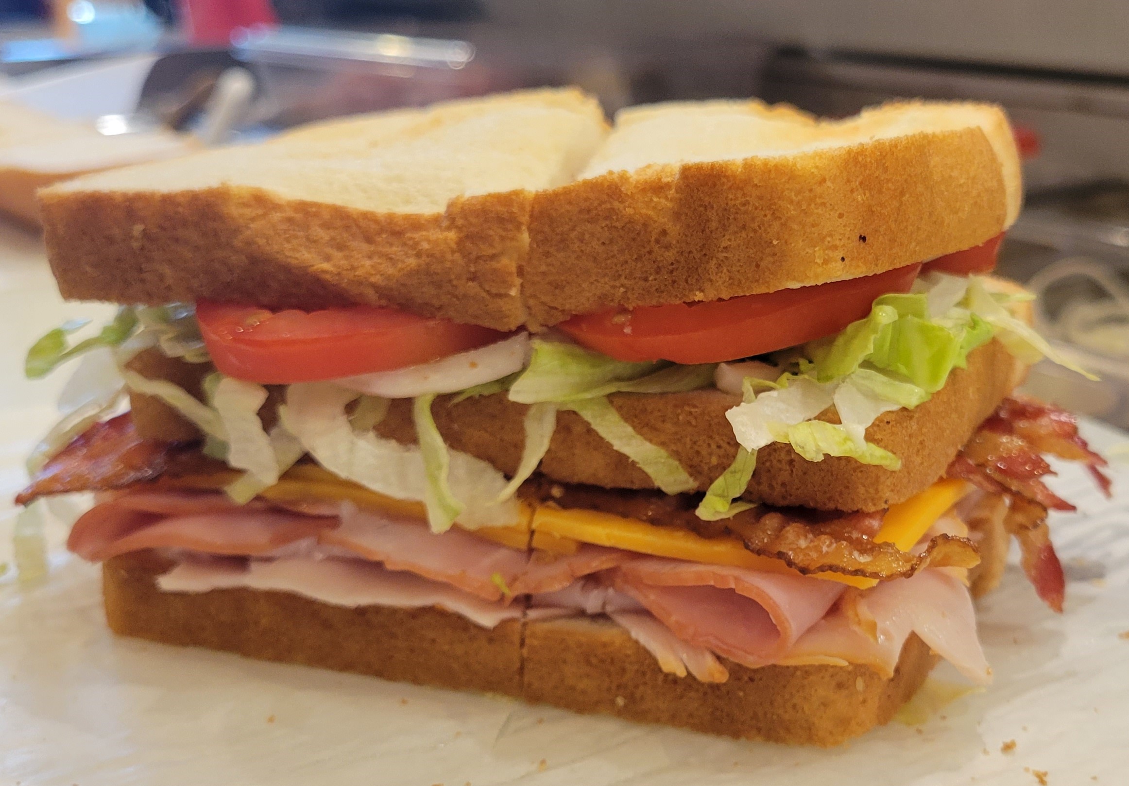 a sandwich cut in half