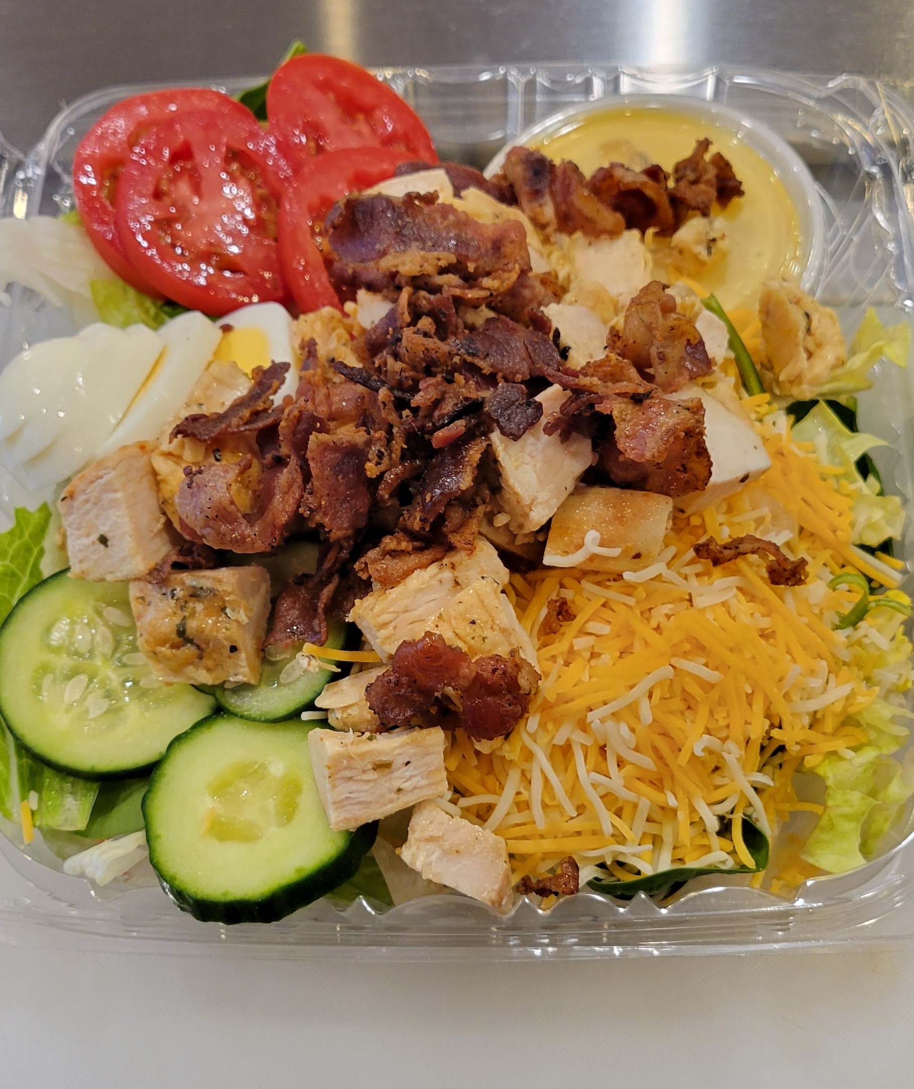 a plastic container of food