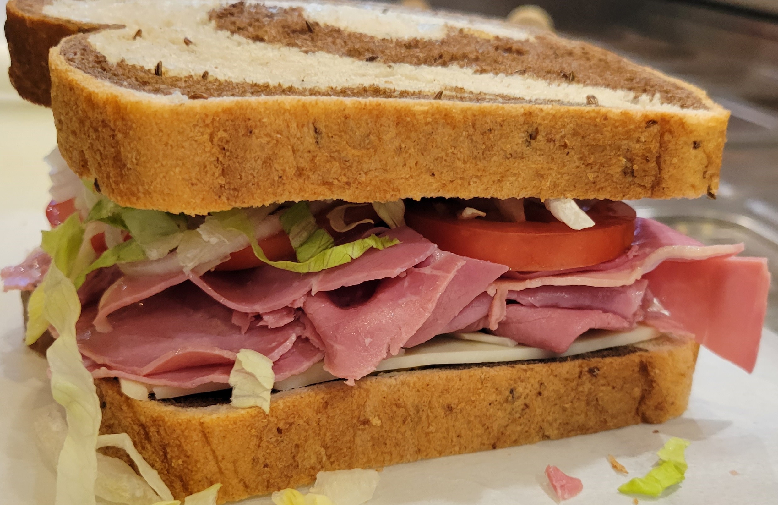 a sandwich cut in half