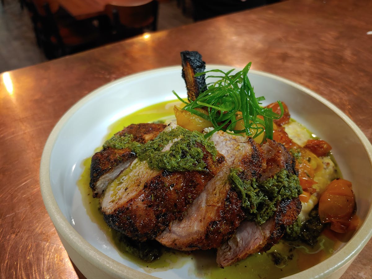 Grilled Ancho Chili Crusted Pork Chop