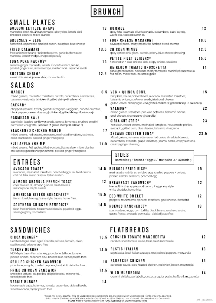 Foggy Bottom Hours + Location Circa Bistros