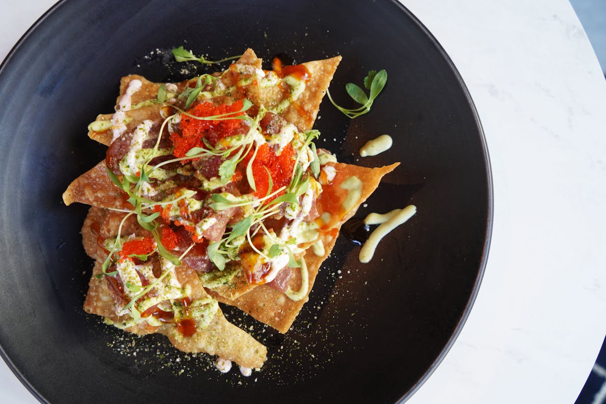 a pan of food on a plate