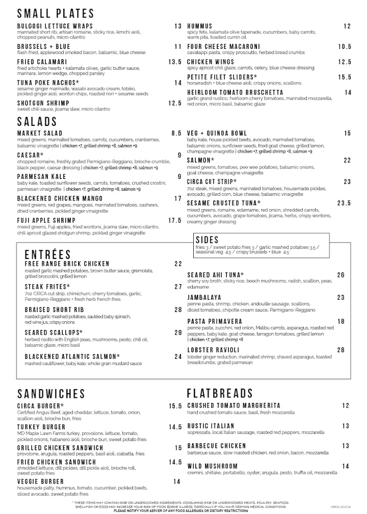 Foggy Bottom Hours + Location Circa Bistros