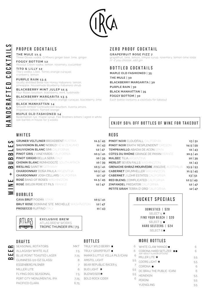 Clarendon | Hours + Location | Circa Bistros