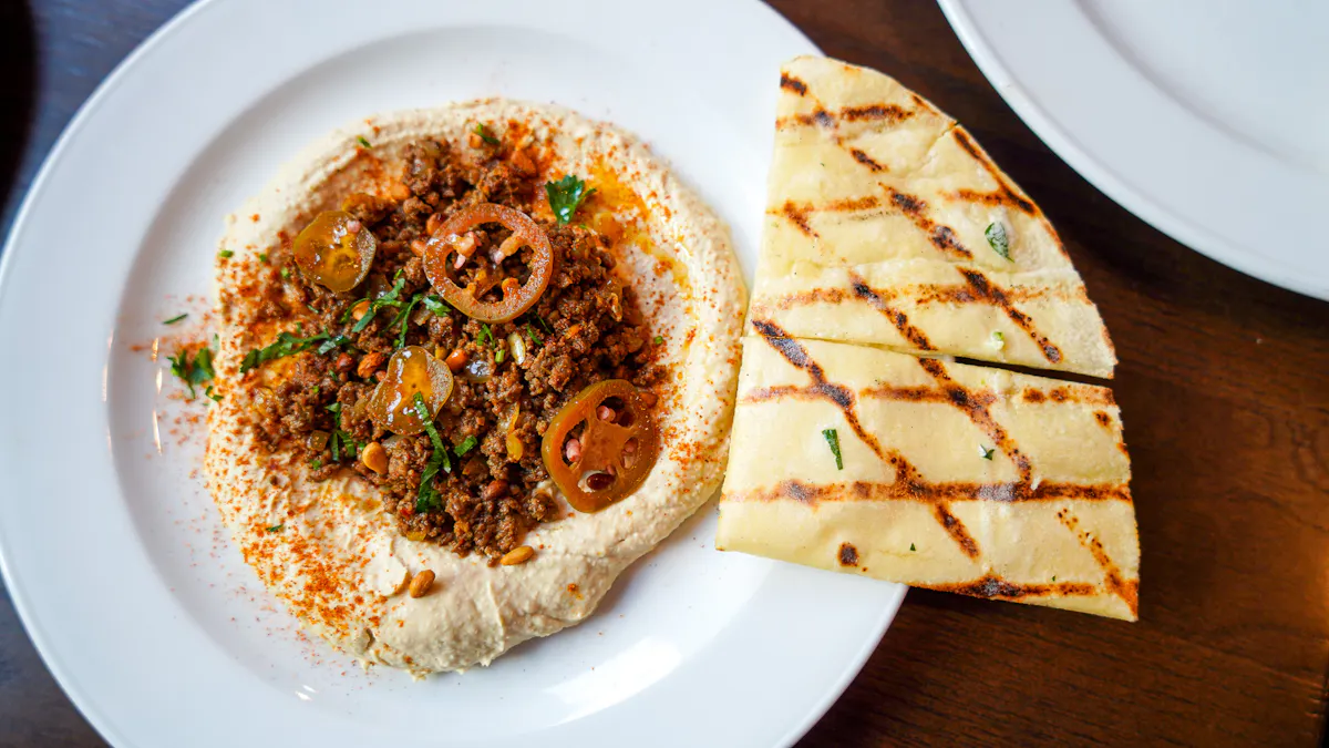 a plate of food on a table