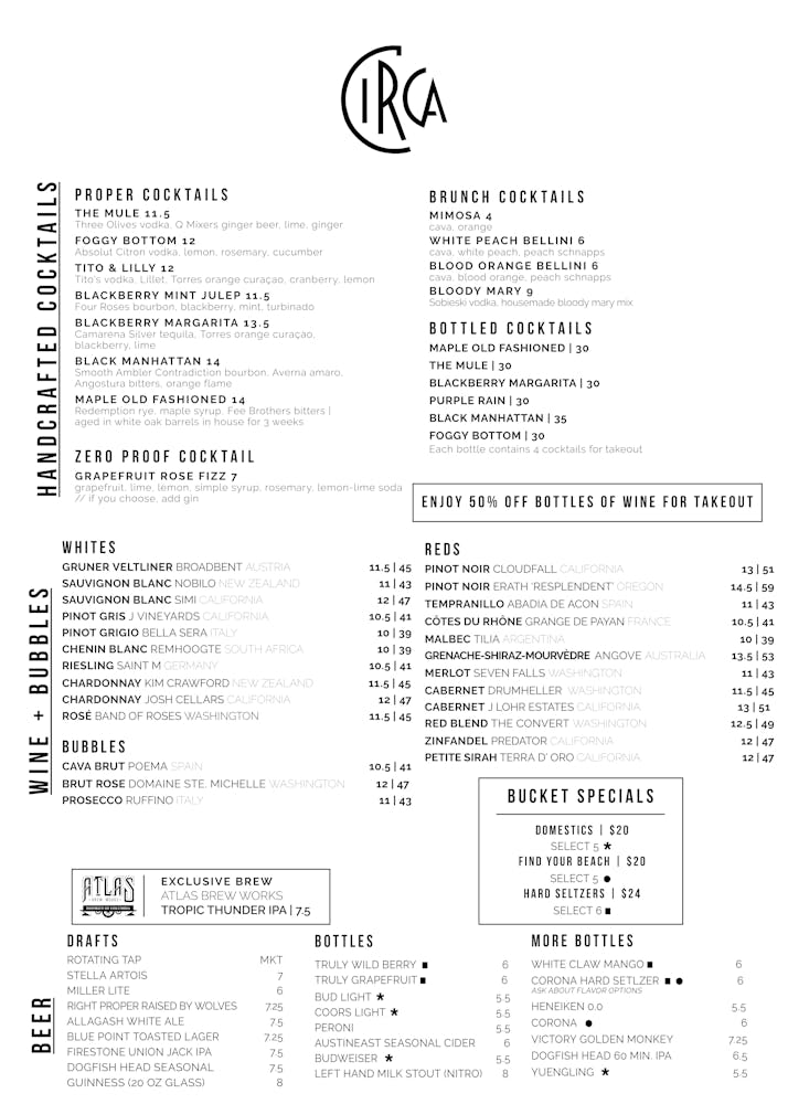 Foggy Bottom Hours + Location Circa Bistros