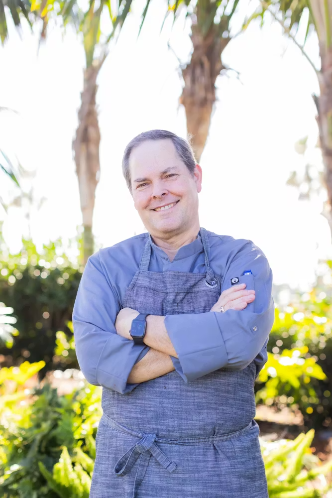 a man in a blue shirt