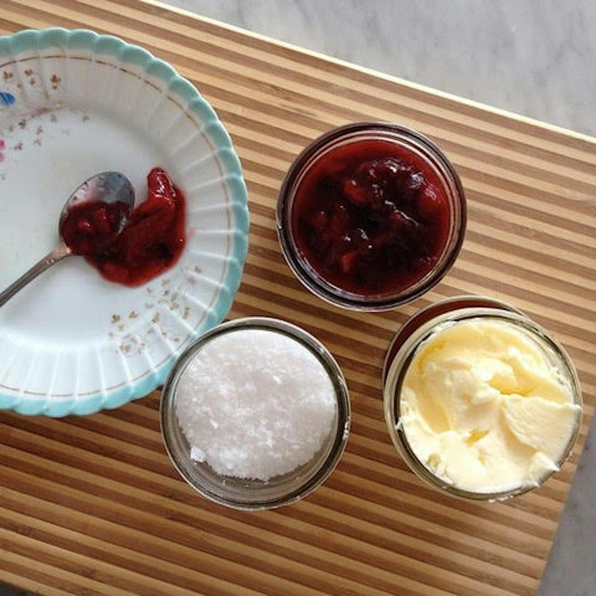 a bowl of food on a table