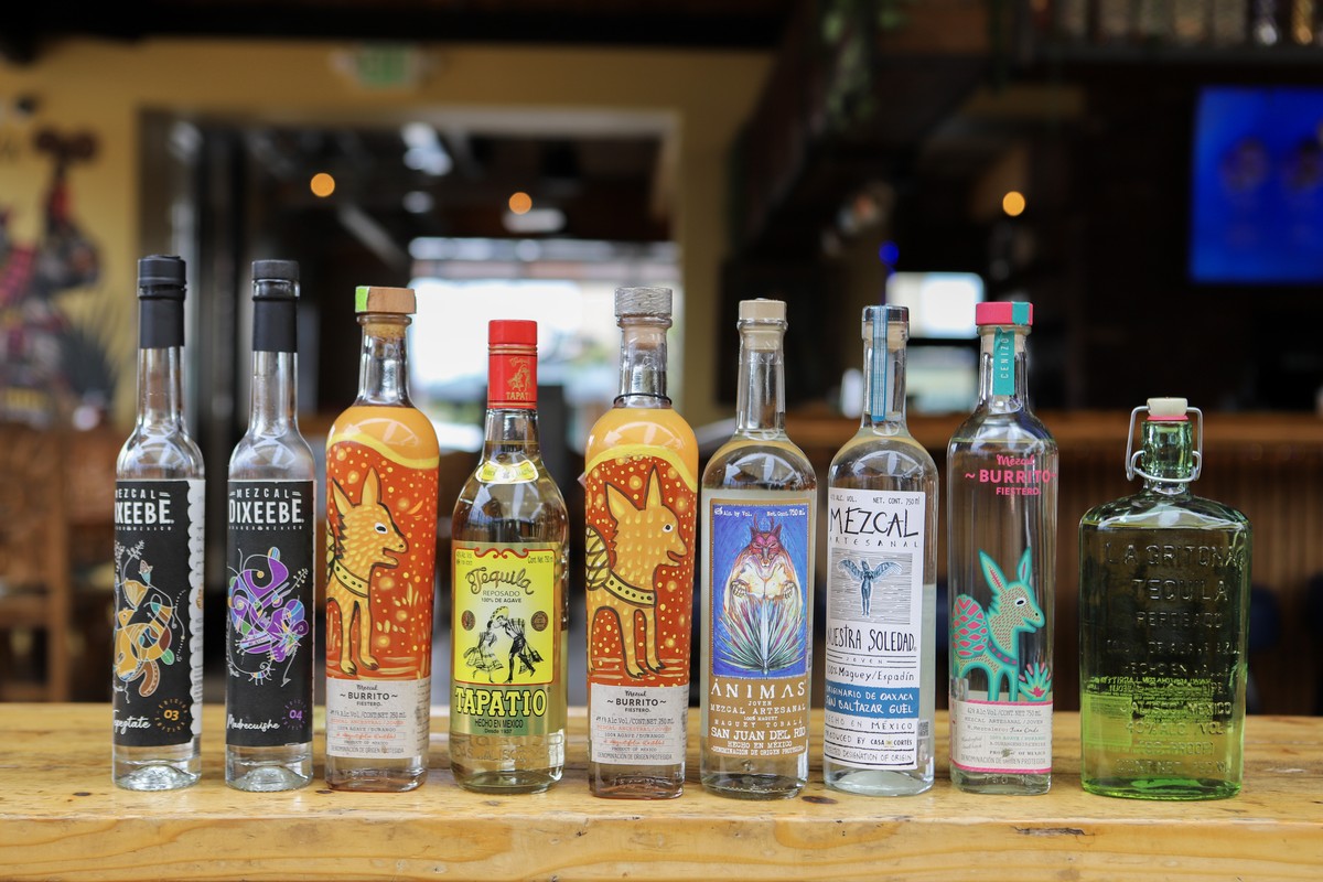 several tequila bottles