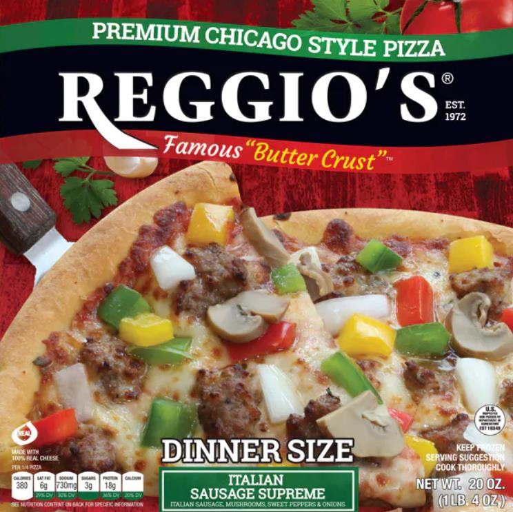 a plate of food and a sign