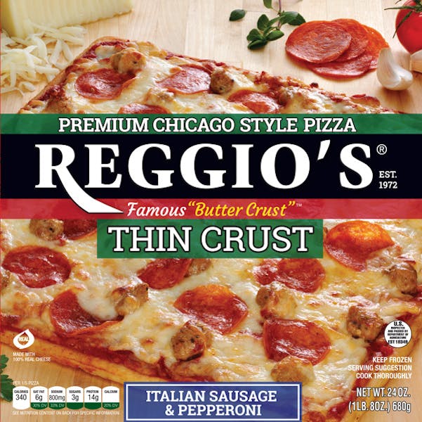 Sausage and Pepperoni Reggio's Pizza Home of The Famous "Butter Crust Pizza" in Chicago, IL