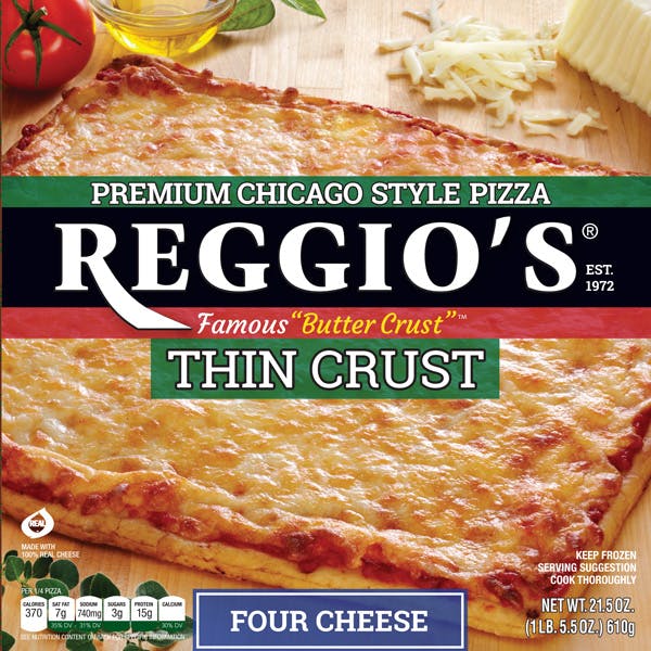 Four Cheese Reggio's Pizza Home of The Famous "Butter Crust Pizza