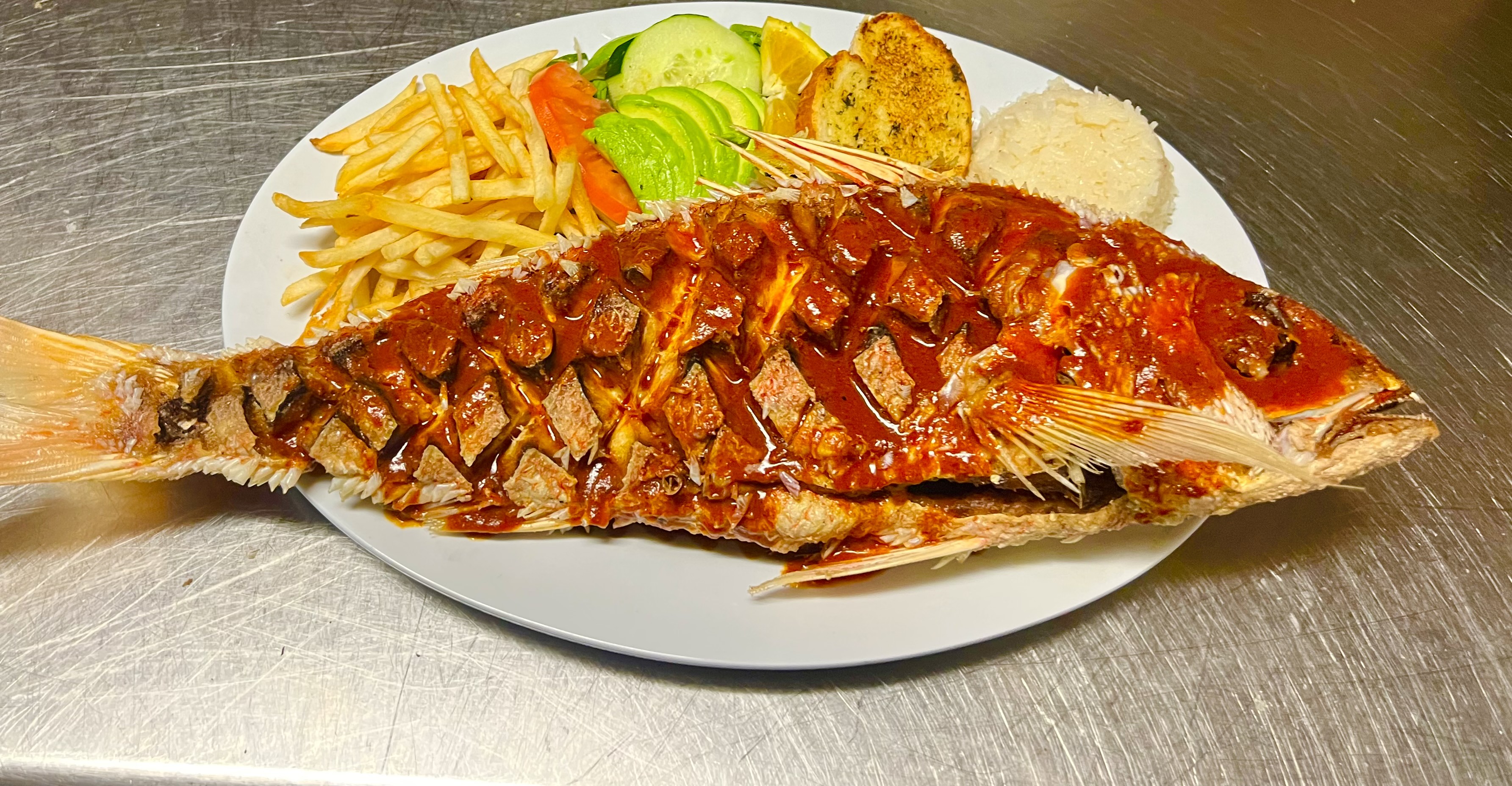 a plate of food on a table