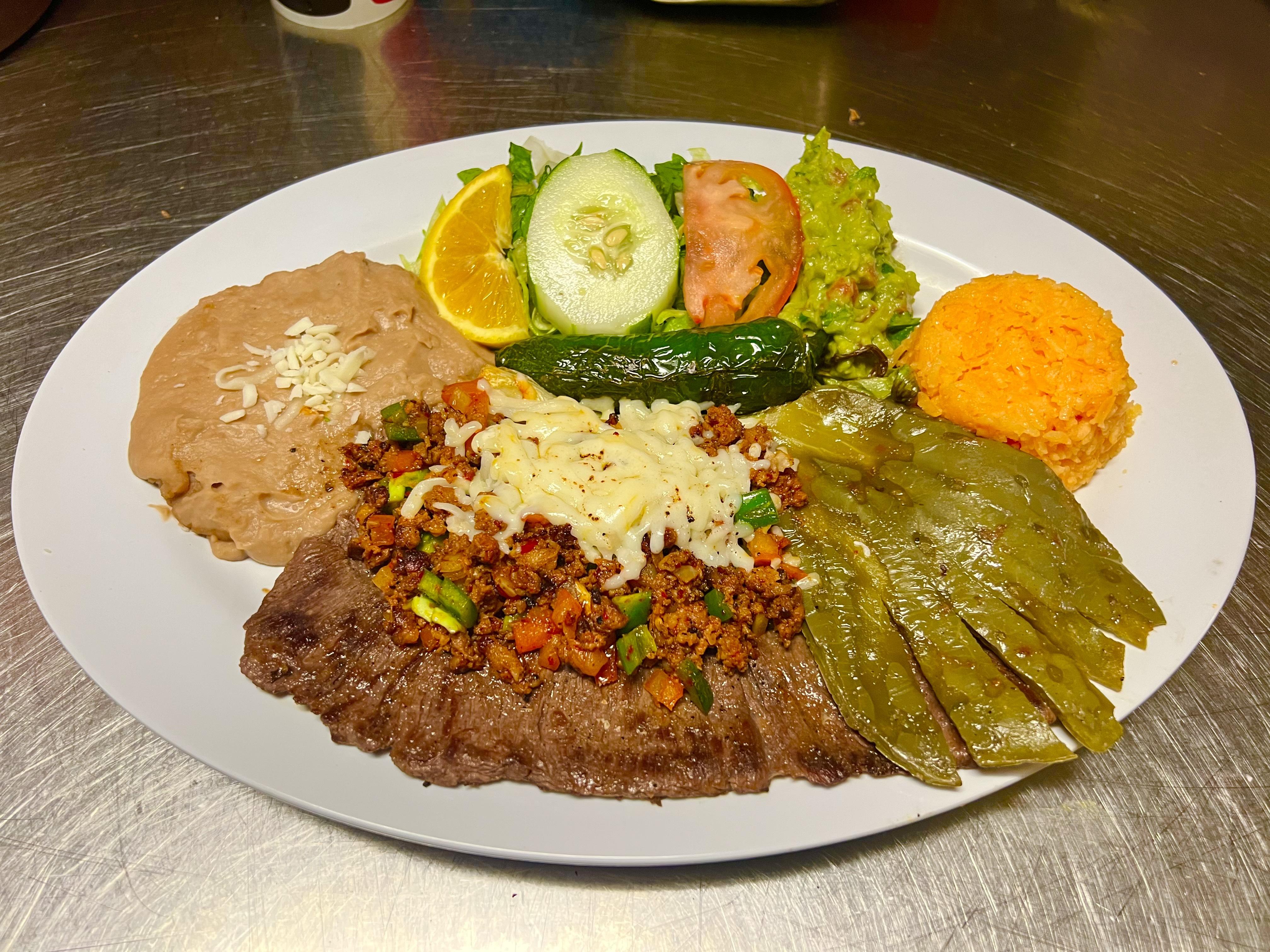 a plate of food on a table