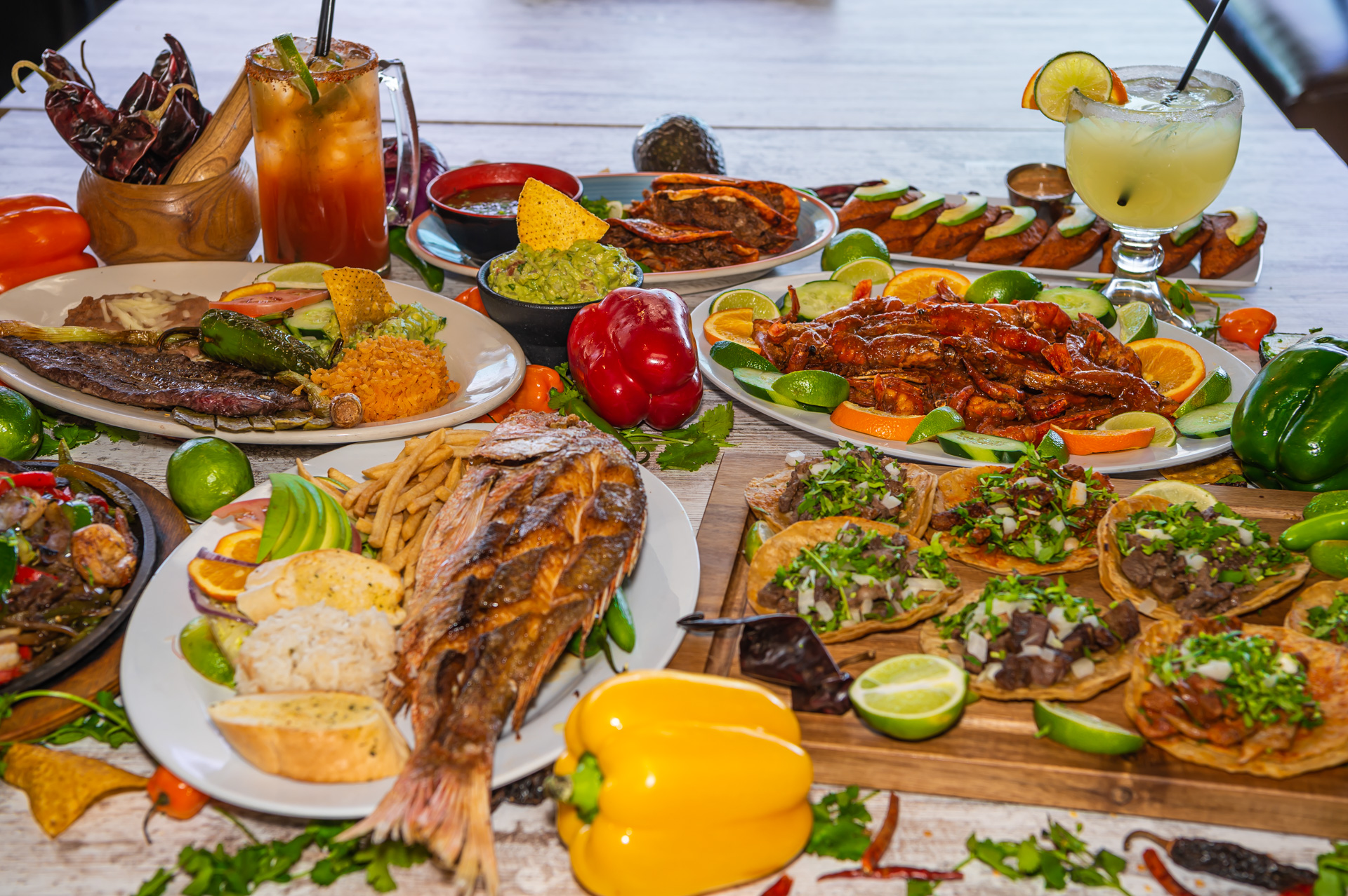 a bunch of food on a table