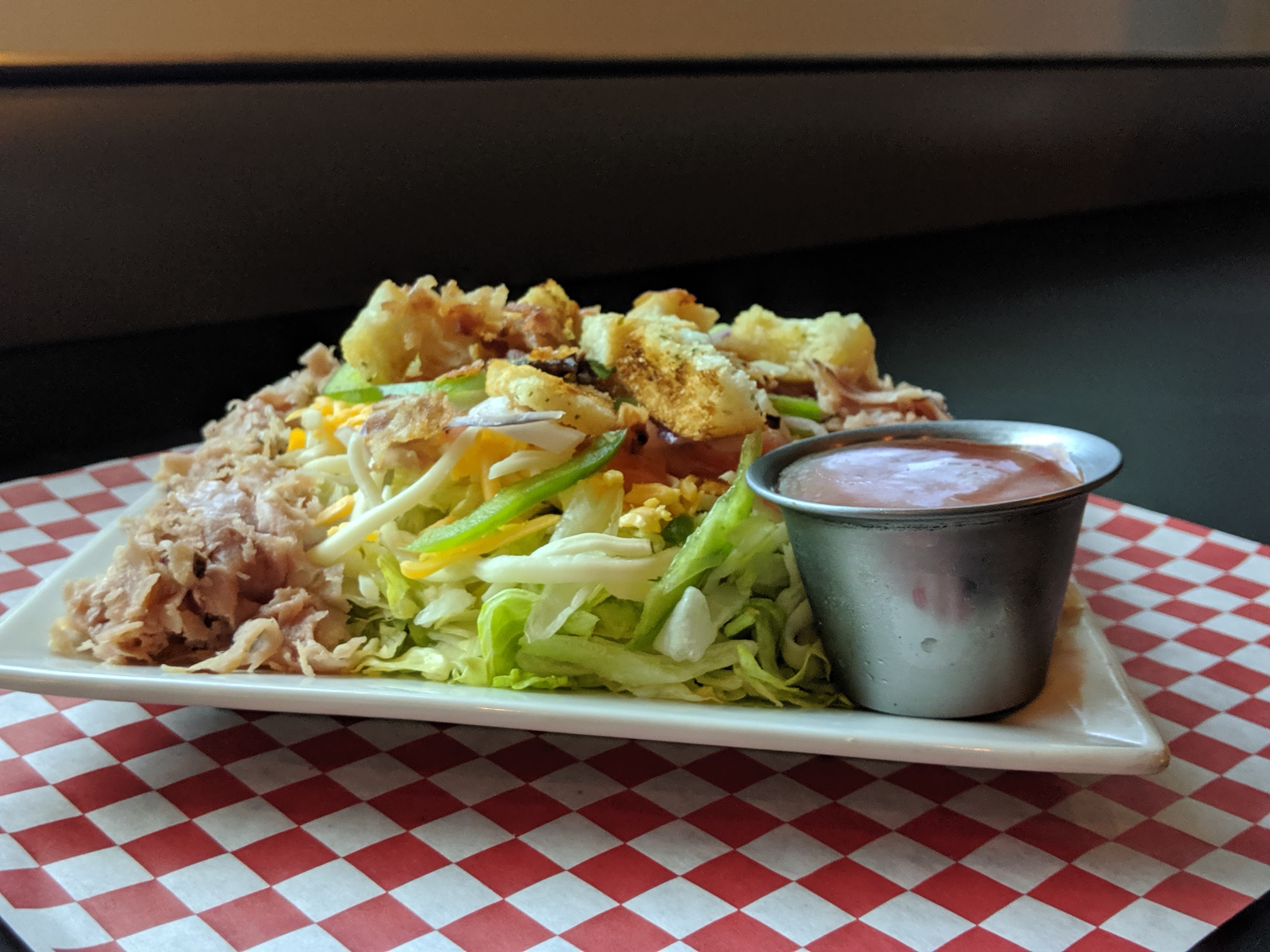 a tray of food on a table
