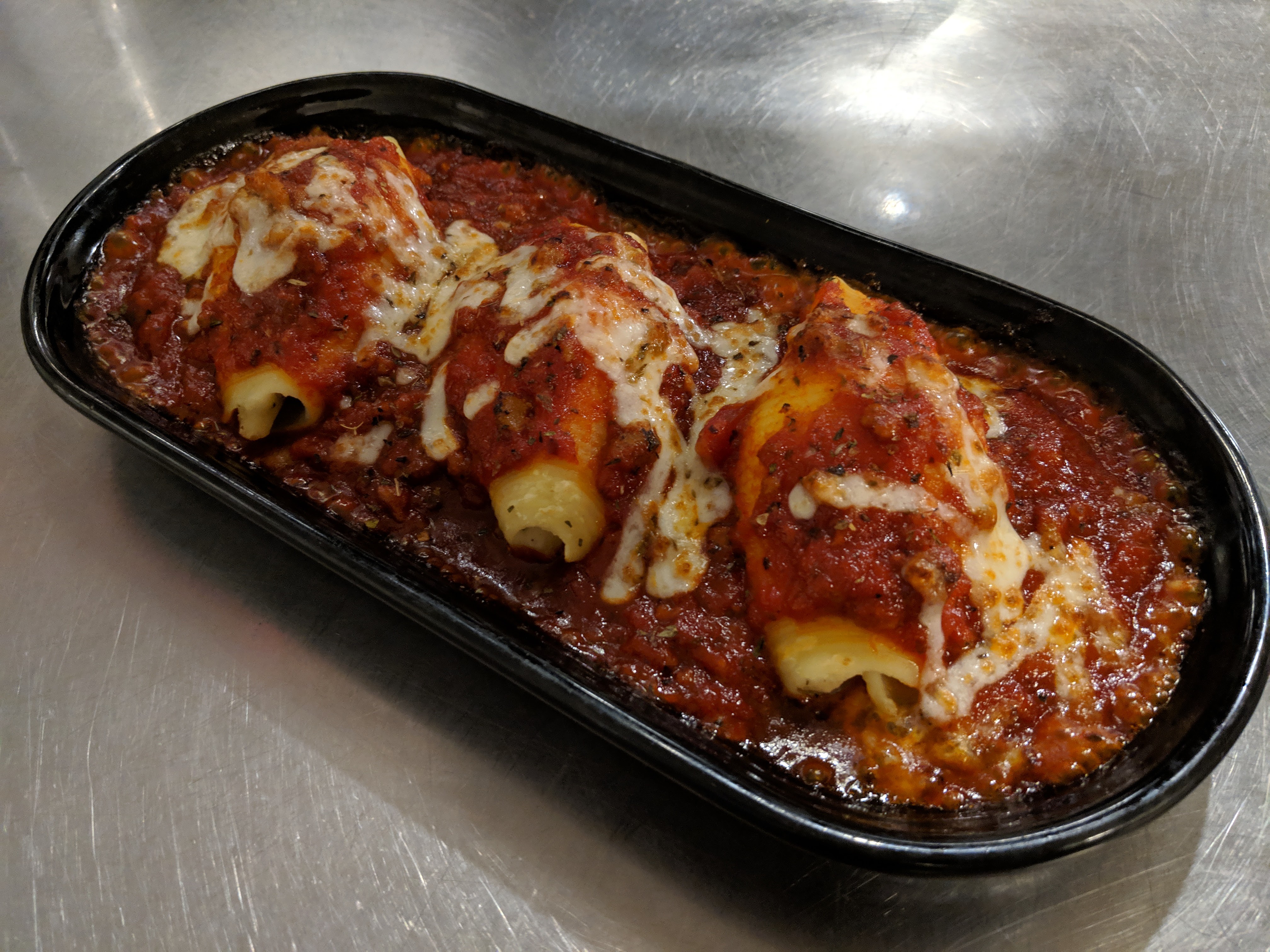 a close up of food on a pan