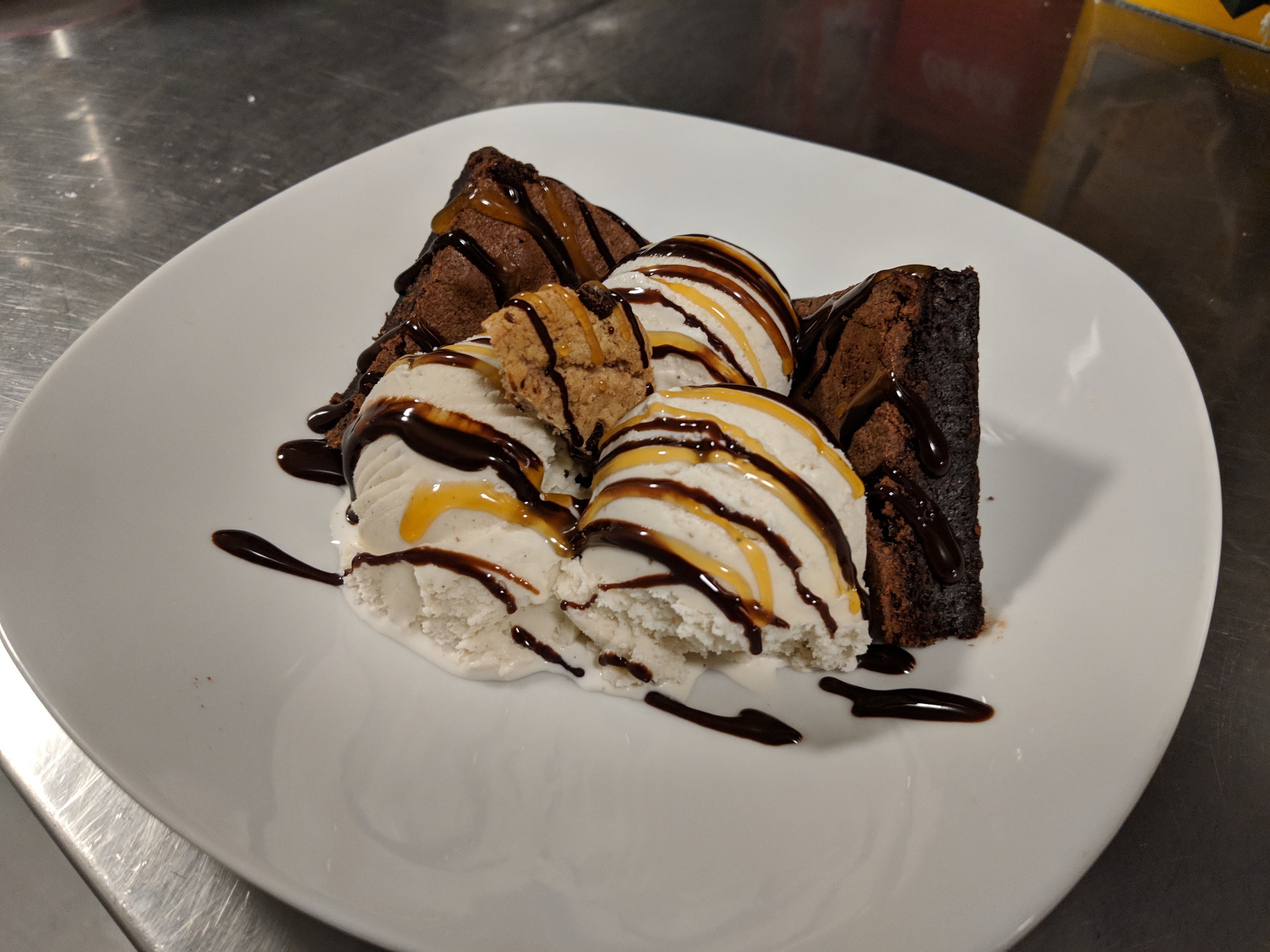 a piece of chocolate cake on a plate