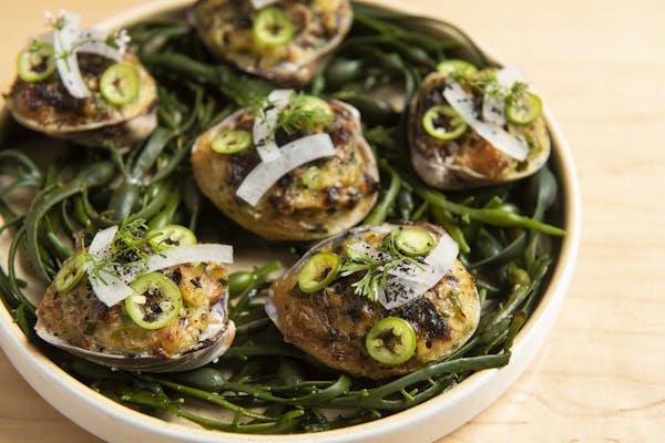 Masa Stuffed Clams With Bacon And Burnt Oregano
