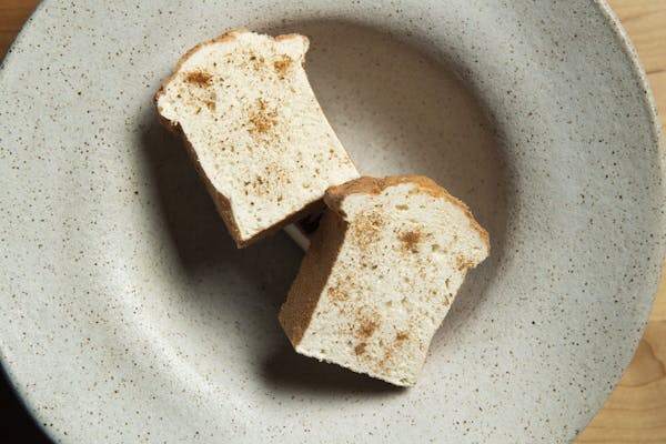 canela toast with brown butter and caramelized white chocolate