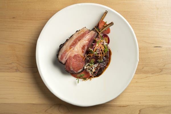 lamb chops with eggplant and barbacoa flavors