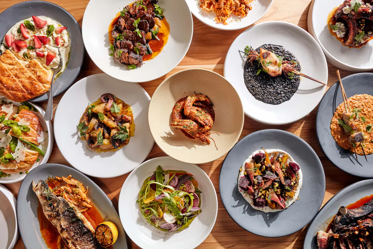 a bowl filled with different types of food on a plate