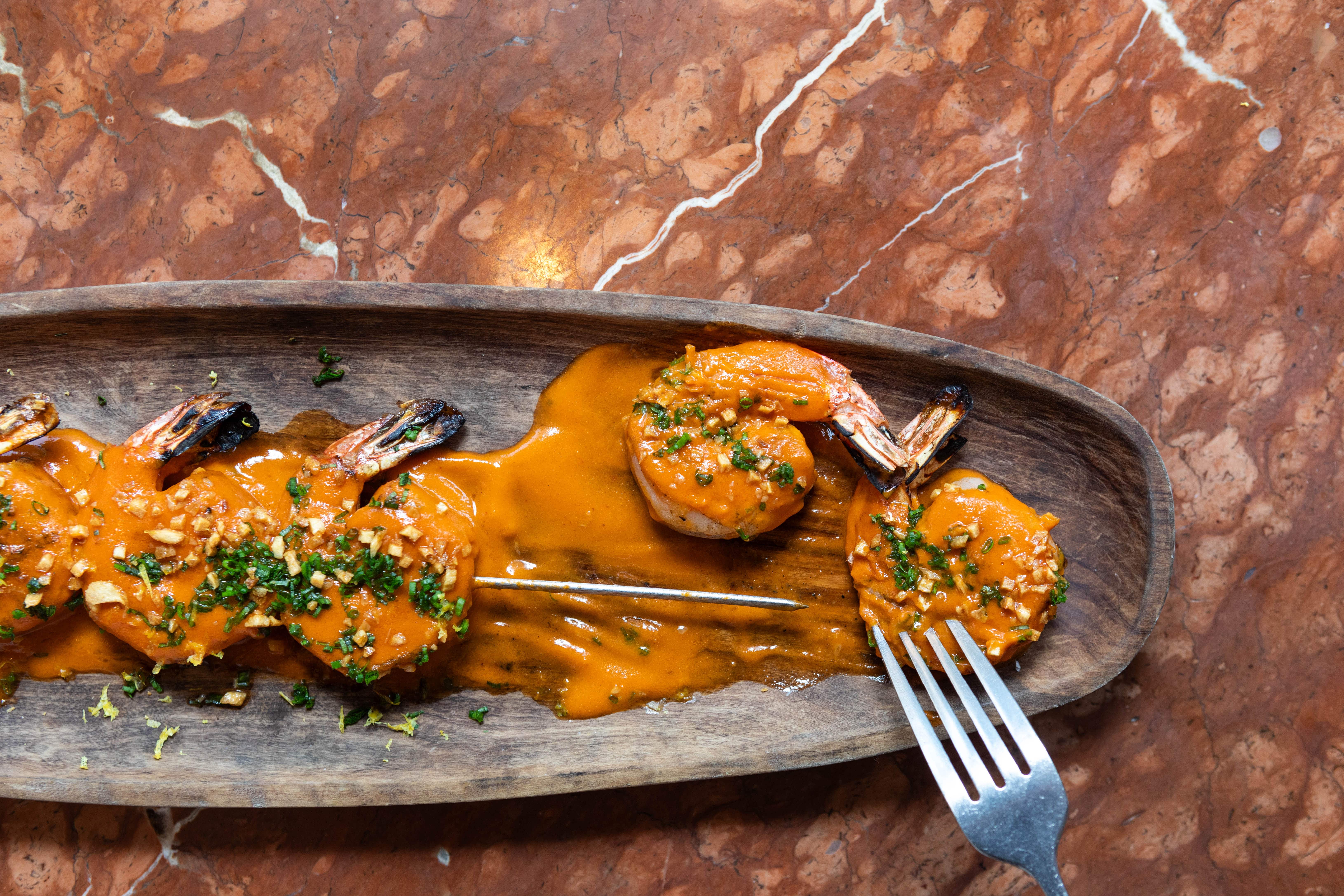 a plate of food with a fork and knife