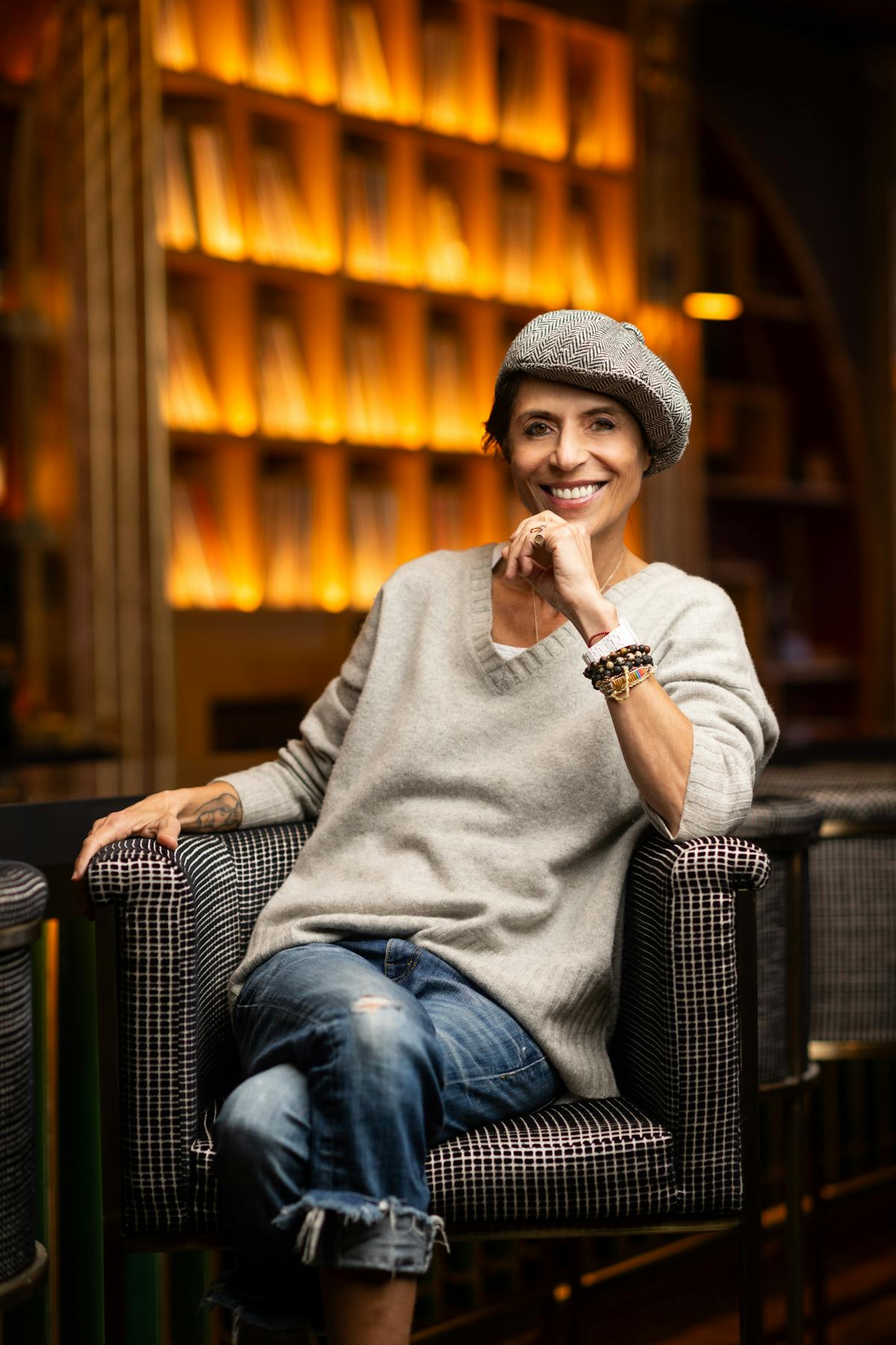 a person sitting in a chair
