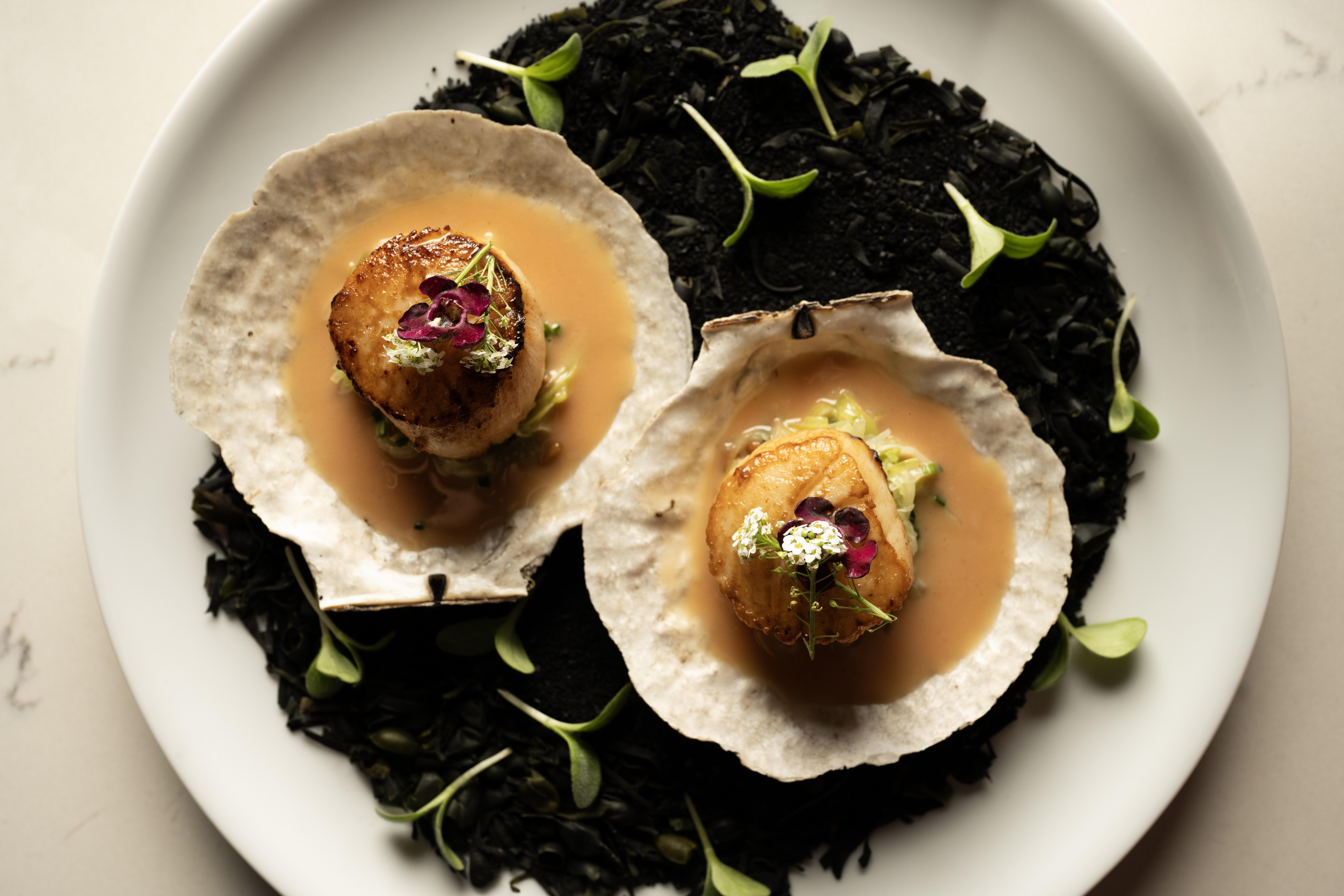 a close up of food on a plate