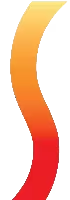 a orange and black curved object