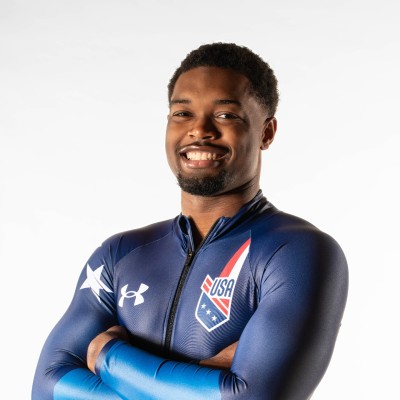 Jace Johnson in bobsled attire