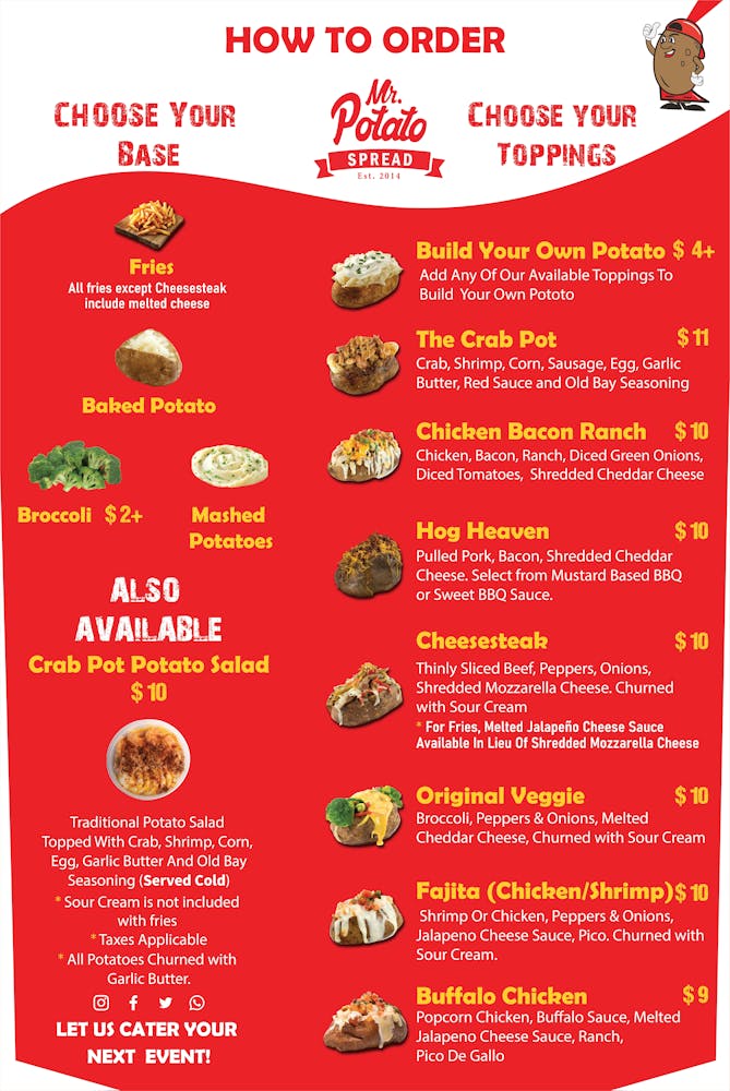Food Truck Menu Mr Potato Spread food-truck-menu-mr-potato-spread