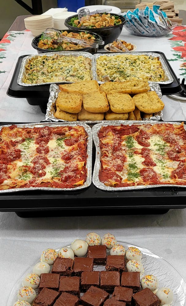 a bunch of food on a table