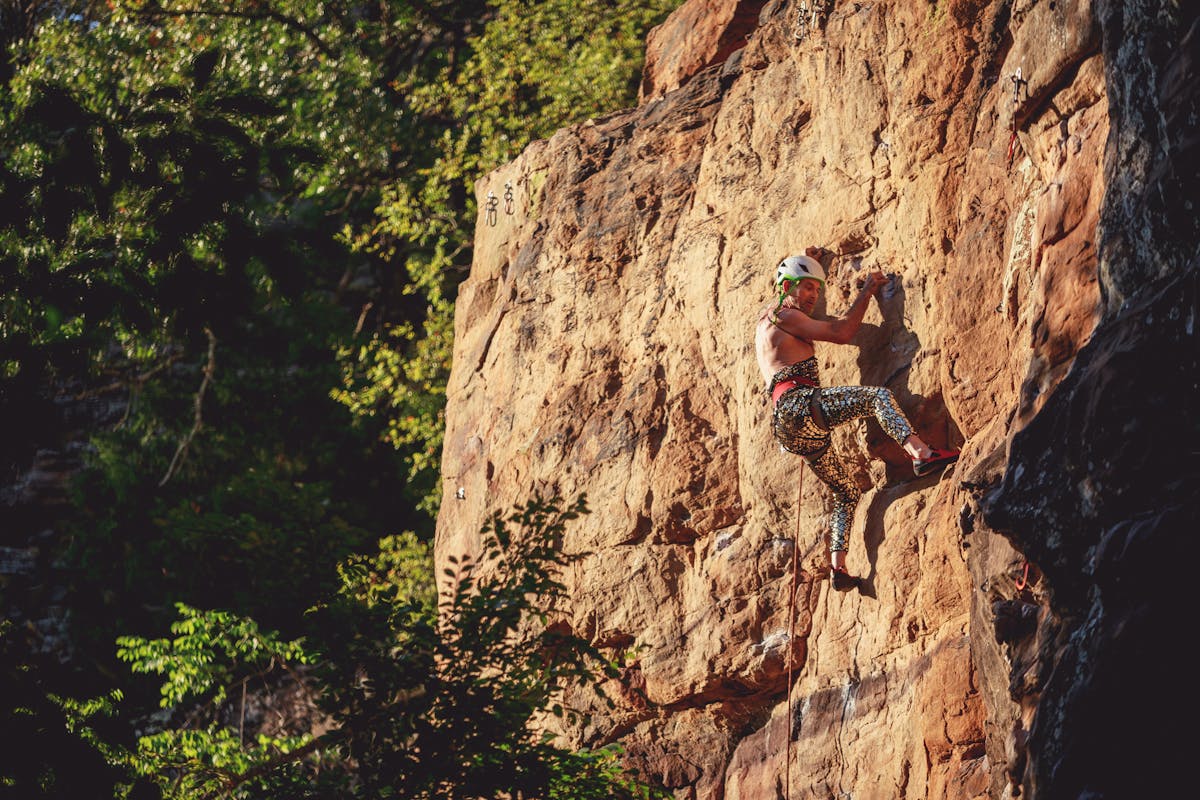 a man standing on a rock