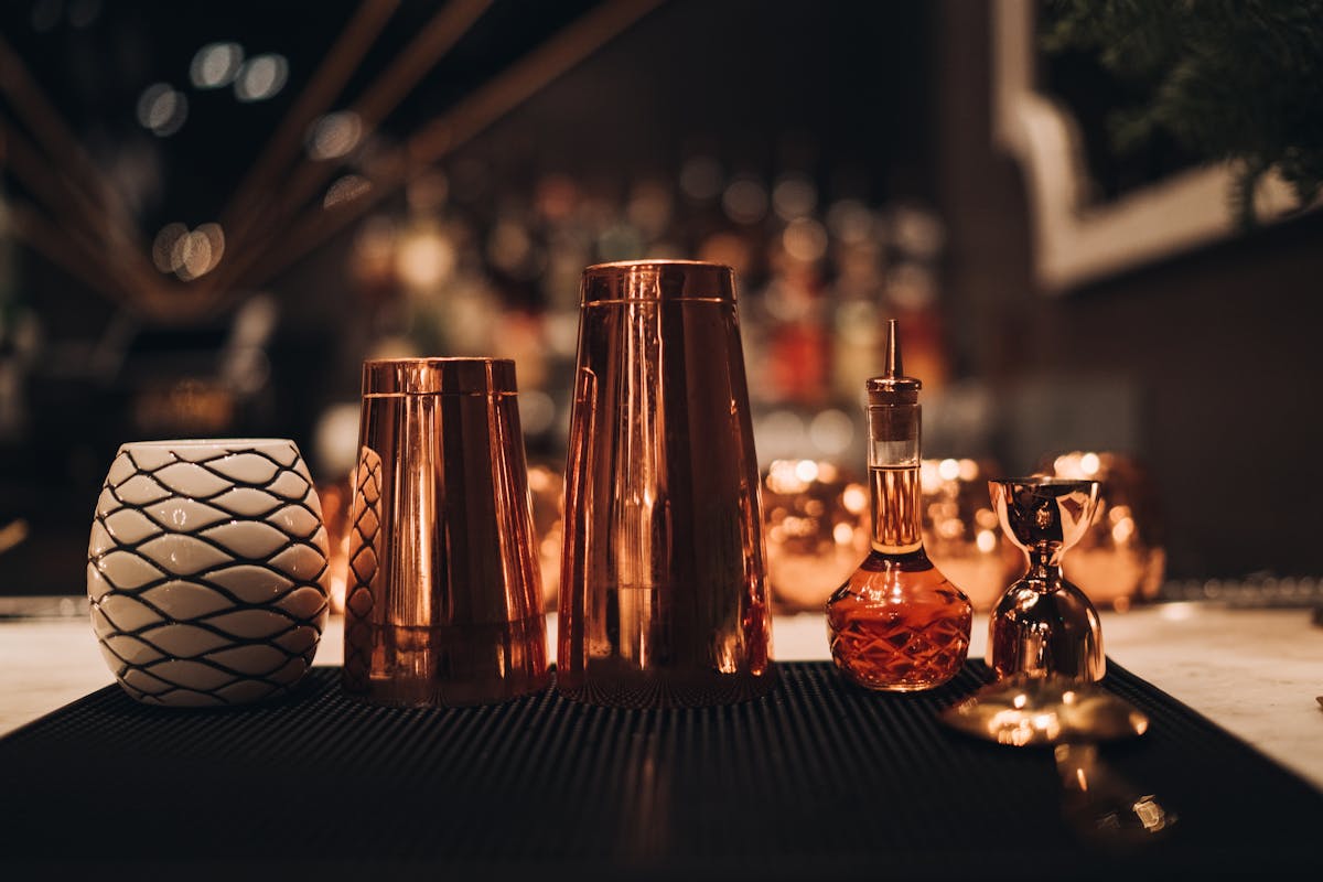 a table with wine glasses
