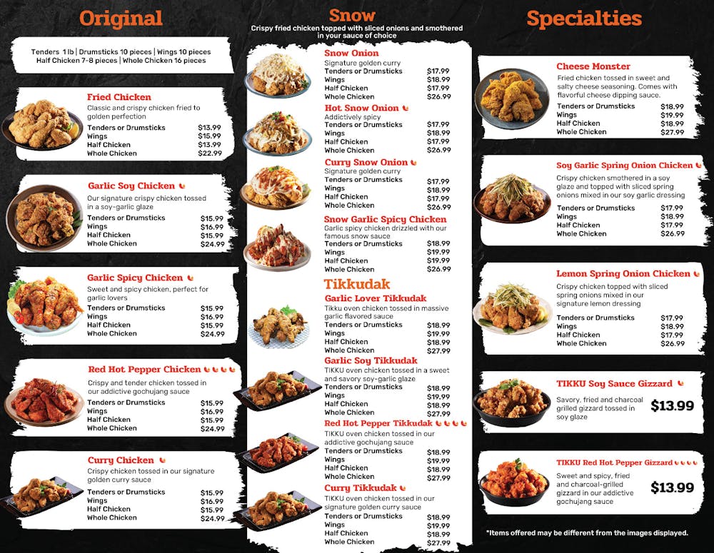 Menu Choongman Chicken in Davie, FL