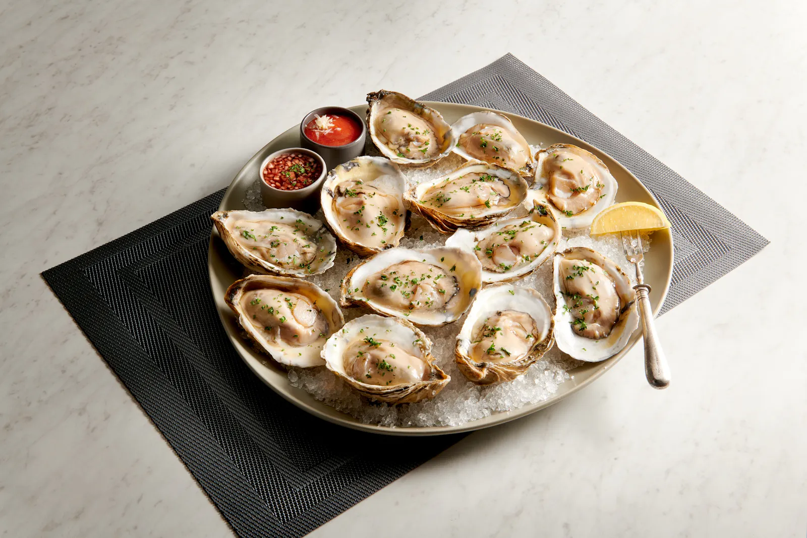 Oceanaire Pearl oysters, The Oceanaire's signature oyster from Duxbury Bay, Massachusetts