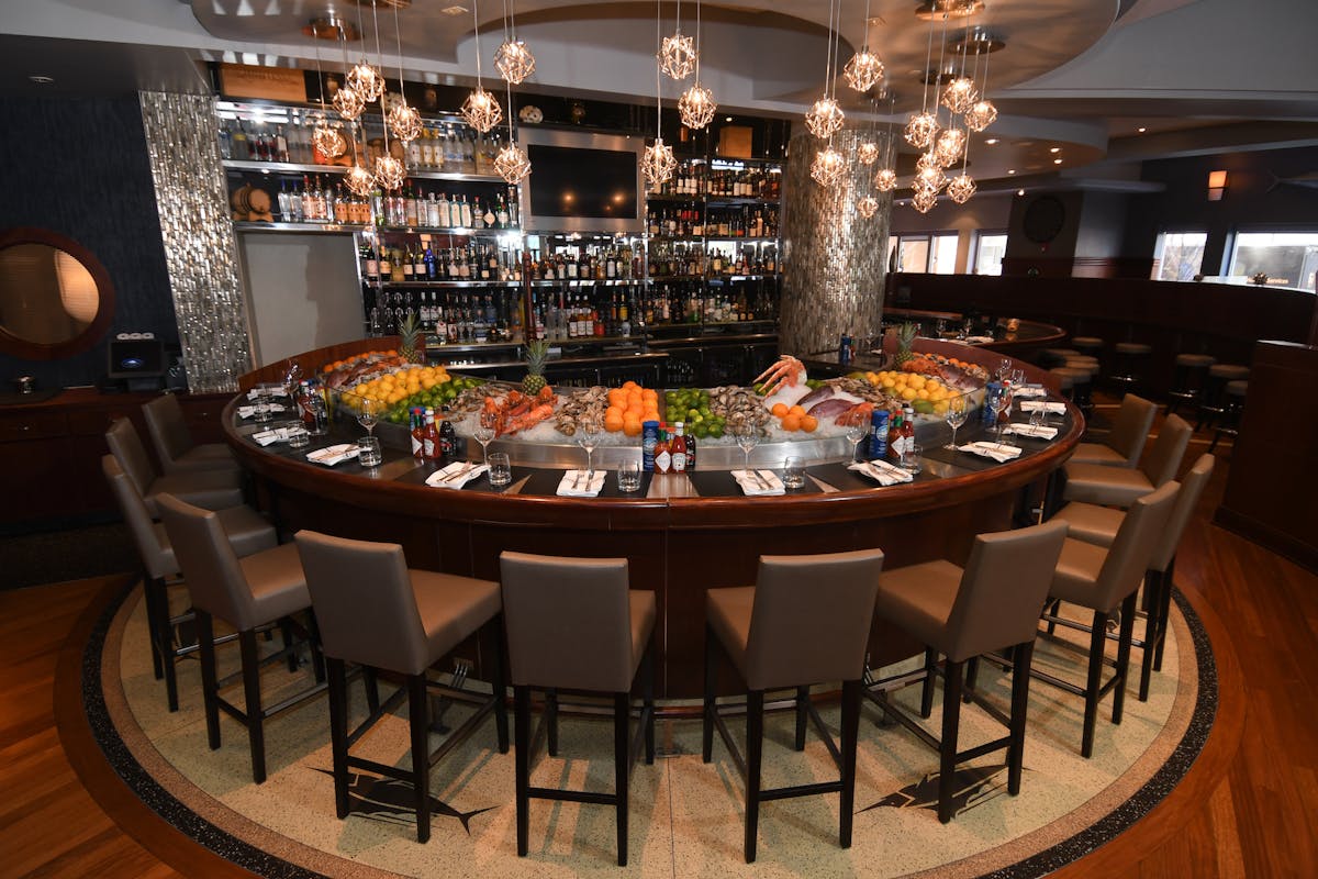 a round dining table in a restaurant